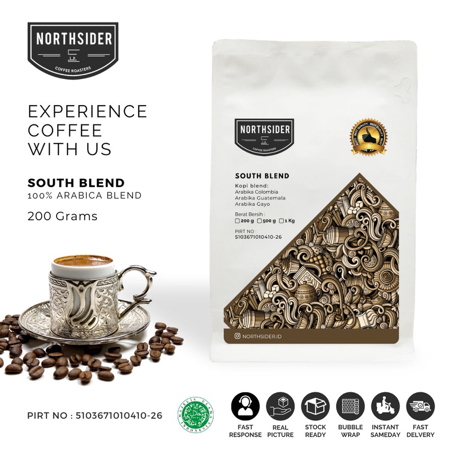 BIJI KOPI ARABICA SOUTH BLEND - 200GR SIGNATURE ESPRESSO BLEND