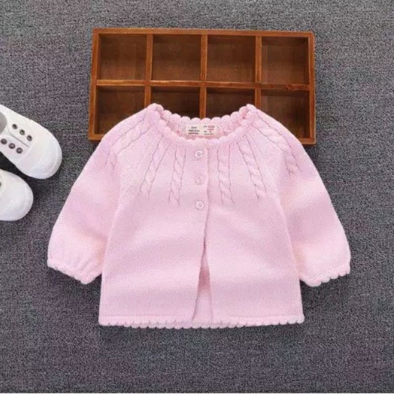 Cardigan Anak Perempuan rajut halus CLARA Cable Cardy Kids GOOD