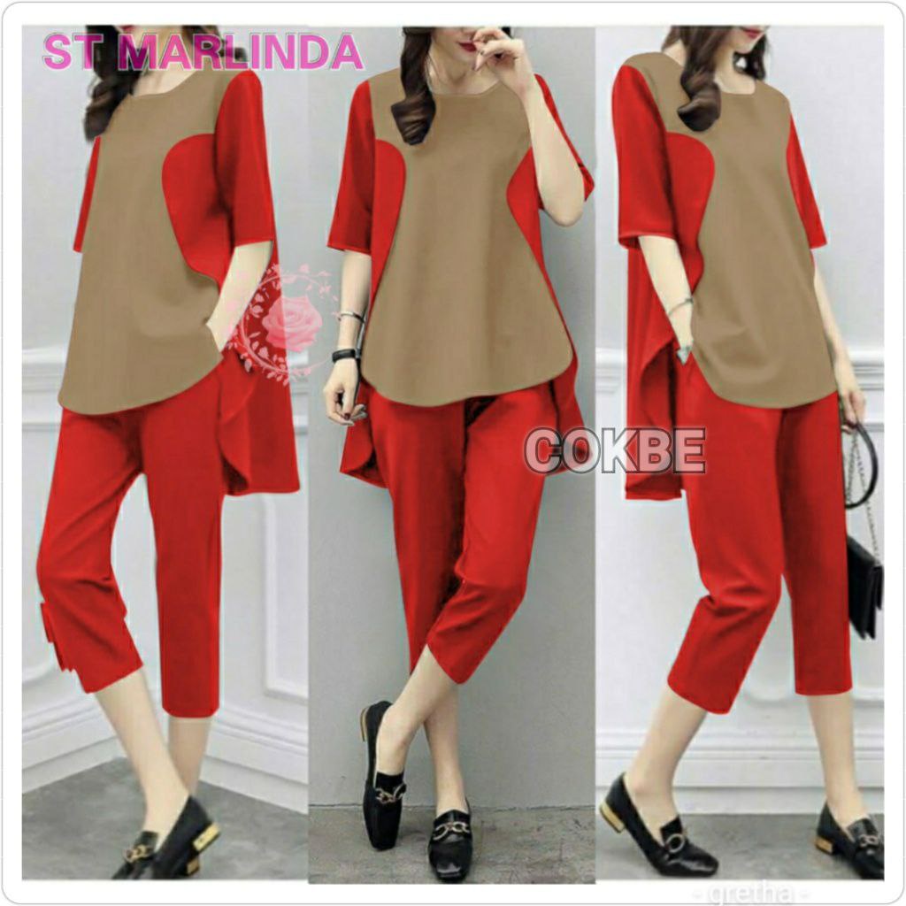 SETELAN MARLINDA FASHION WANITA / KASUAL TERLARIS / KOMBINASI WARNA / BAJU PESTA / JALAN2