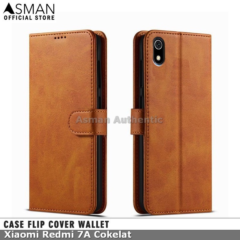 Asman Case Xiaomi Redmi 7A Leather Wallet Flip Cover Premium Edition