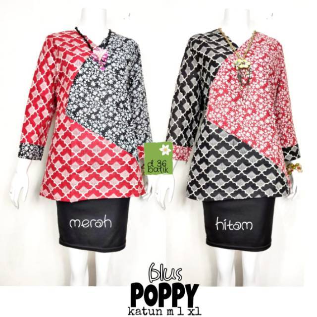 Blus sina poppy batik modetn