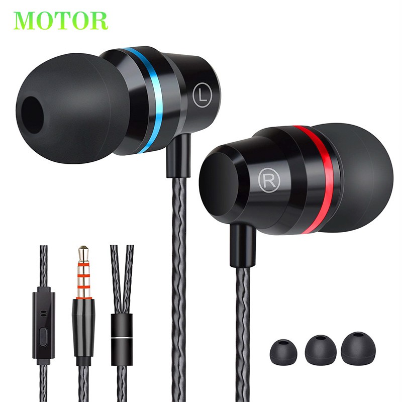 Earphone Motor T3 Metal Bass Sound Stereo