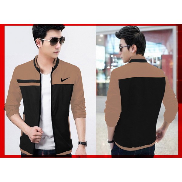 [Jaket Nike Coklat CL] jaket pria babyterry coklat hitam
