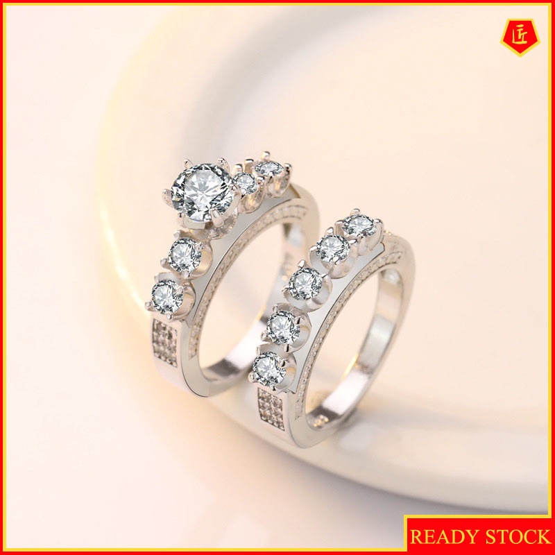 [Ready Stock]Creative Hollow Diamond Ring Set