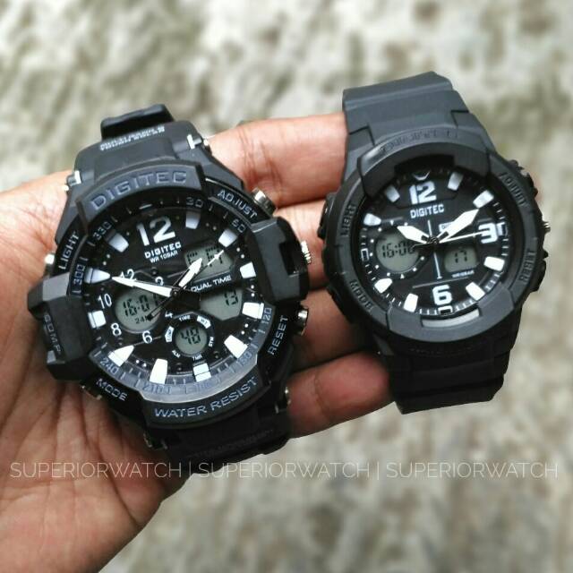 Jam Tangan Couple Sport Anti Air Digitec Hitam Original Digitec Couple Limited Edition