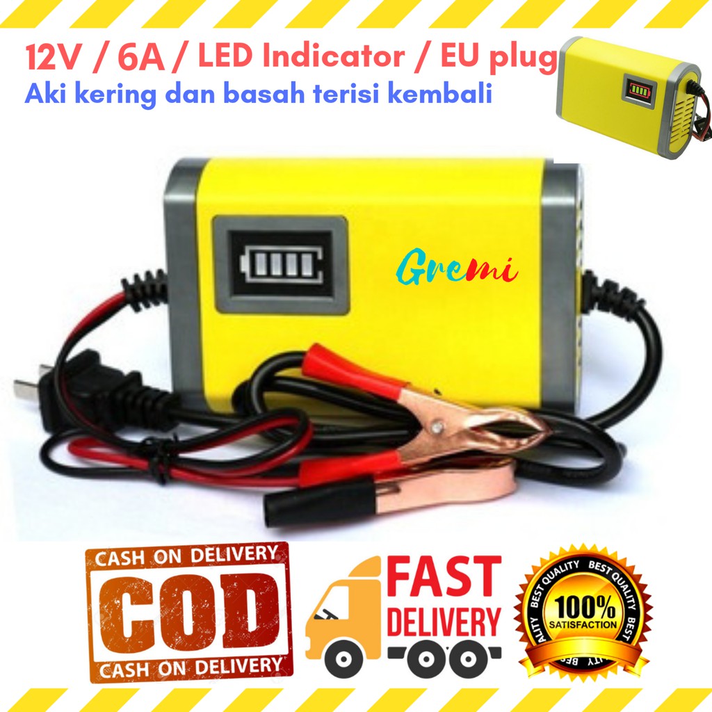 Charger Accu 6A 12V Carger Aki 6A Casan Accu 6A 12V Charger Aki Alat Cas Aki