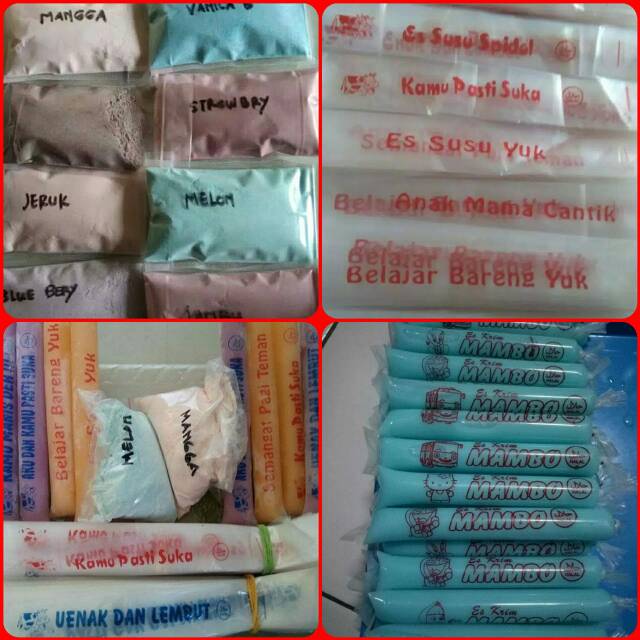 

paket es mambo /es lilin/es spidol lengkap plastik sablon +bubuk es