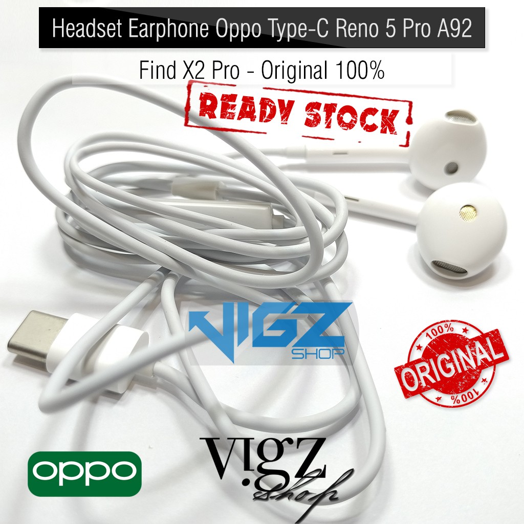 Handsfree Earphone Oppo Type C Reno6 Pro 5G / Reno6 5G / Reno7 Pro 5G / Reno8 / Reno8 Pro / Reno8 T 5G / Find X3 Pro / Find X / Find X2 / Find X2 Pro Original 100%