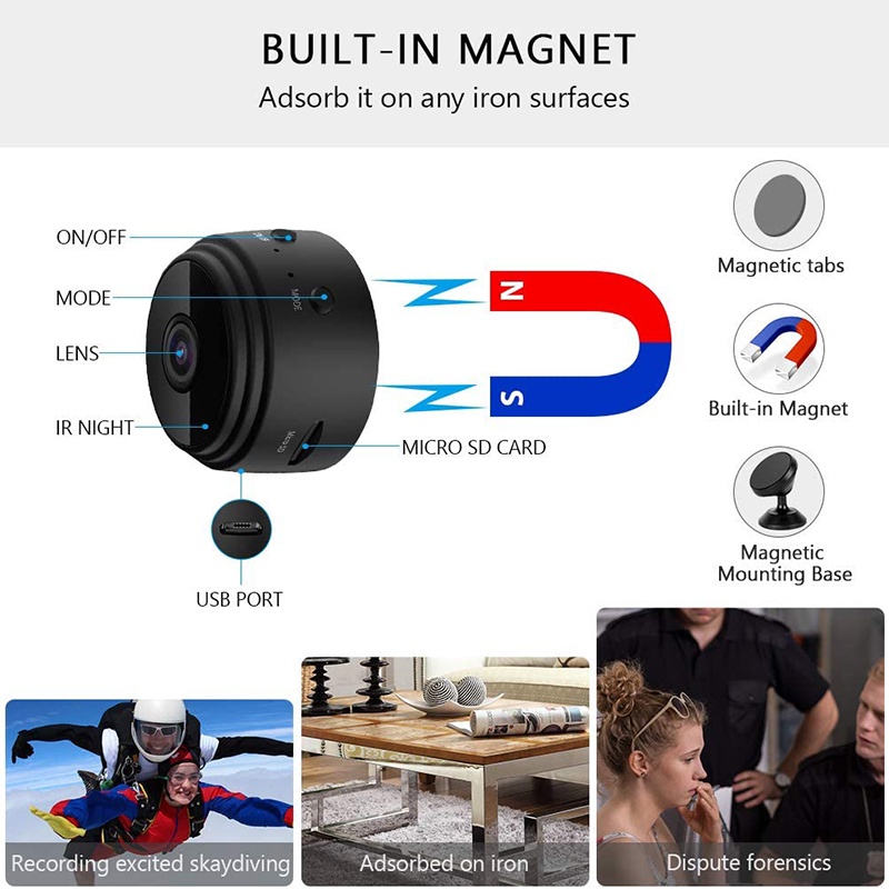 Wireless A9 Mini Camera Wifi Hd1080P Micro Kamera Pengintai Video Smart Network Camera Wifi Keamanan Tersembunyi Night Vision Kamera Deteksi Gerakan