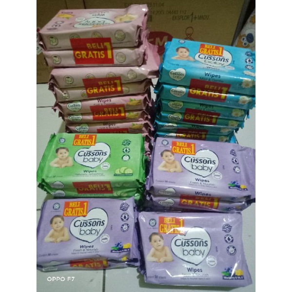 Tissue Basah Bayi isi 1 dan 2, merk CUSSON , Mitu mamypoko