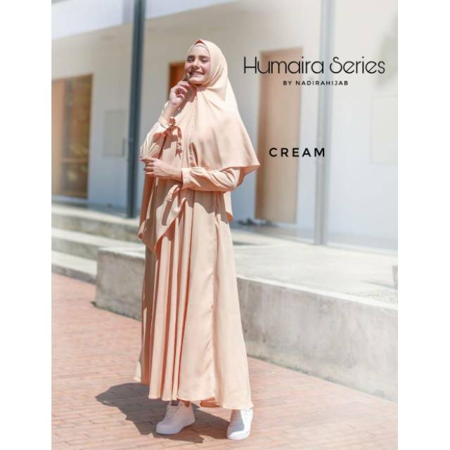 Gamis humaira cream polos syari