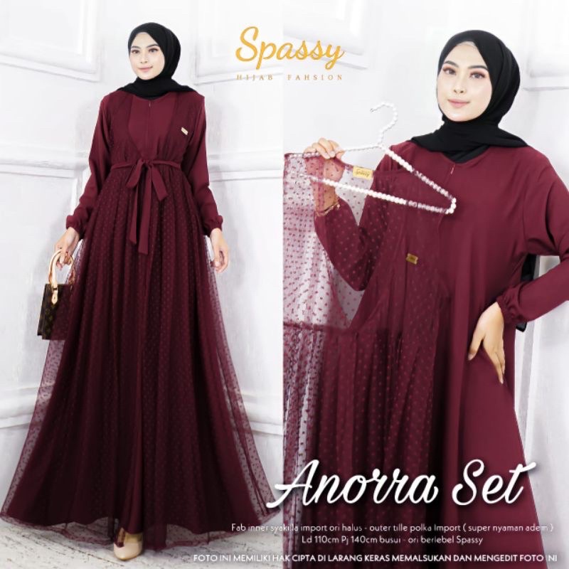 YAKHUMAIRA GROSIRFASHION ANORRA SET SPASSY TANPA LABEL DRESS TILE GAMIS TILE DRESS LEBARAN GAMIS MEW