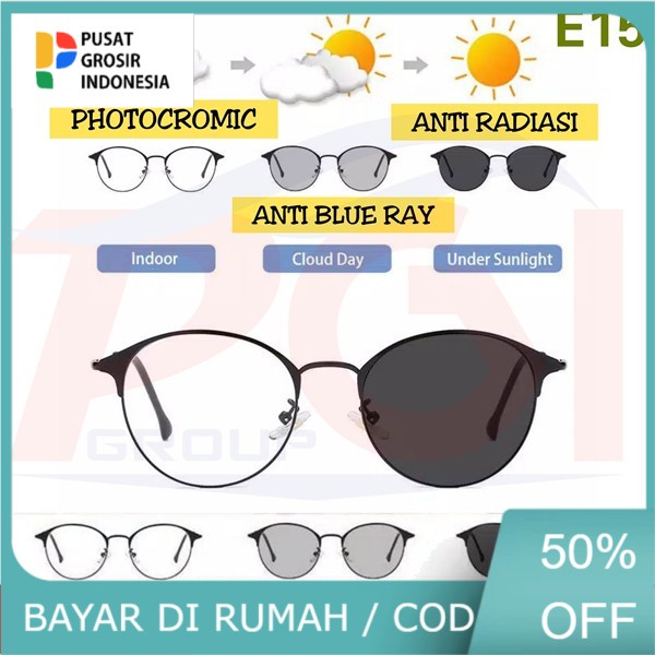 KACAMATA PHOTOCROMIC 3 IN 1 GRATIS KOTAK KACAMATA DAN LAP - KODE E15