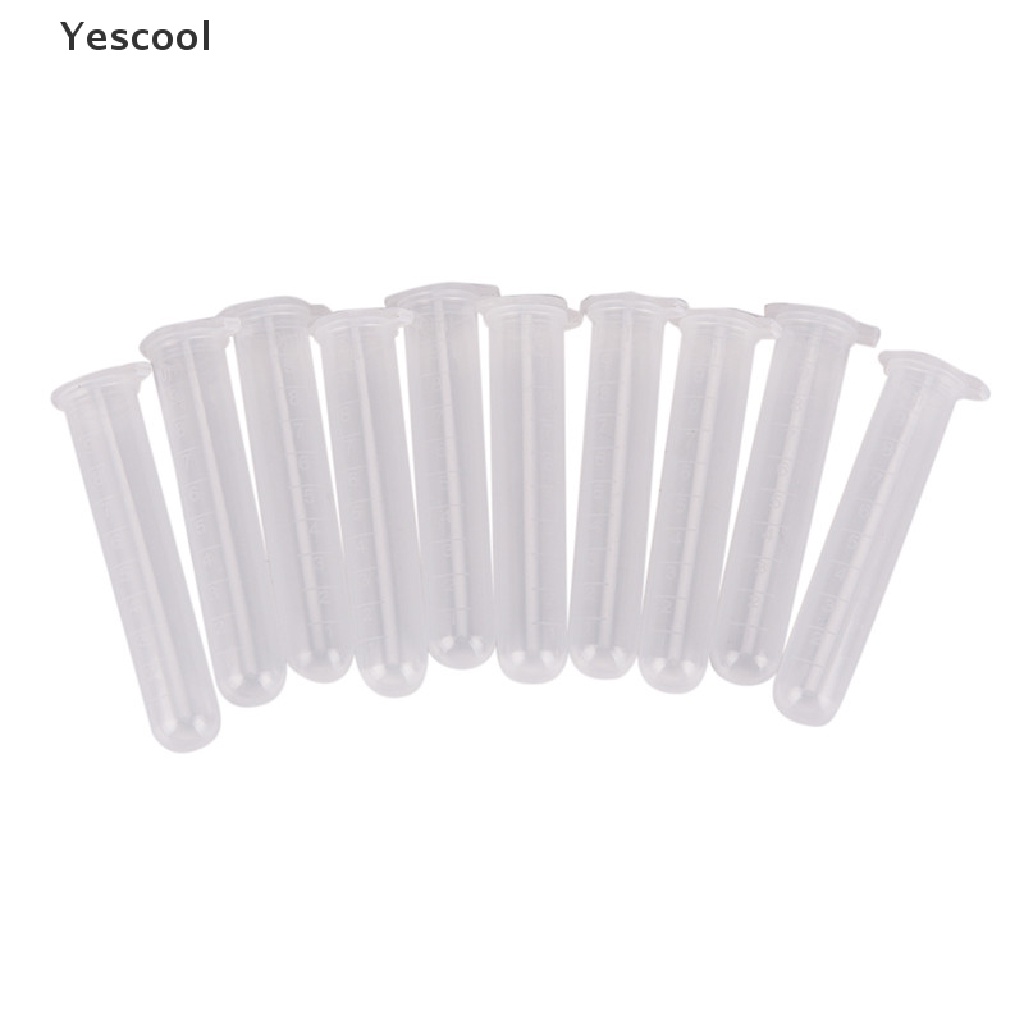 Yescool 10pcs Tabung Sentrifugal Mikro 10ml Bahan Plastik Transparan Dengan Tutup snap