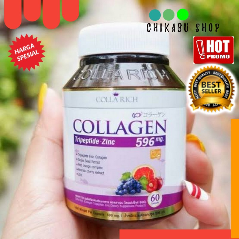 COLLA RICH COLLAGEN Tripeptide Zinc 60 kapsul Collarich ORIGINAL