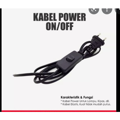 Kabel Power AC Buntung dengan Saklar ON OFF Panjang 1.8 + Saklar