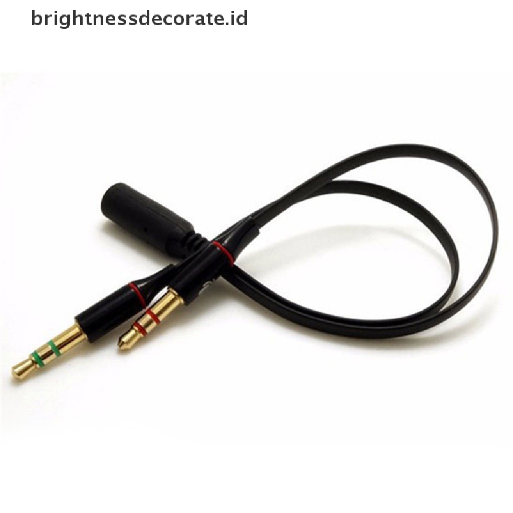 [birth] 3.5mm Female To 2 Male Y Splitter Aux Audio Cable PC Headphone Earphone Mic Jack [ID]