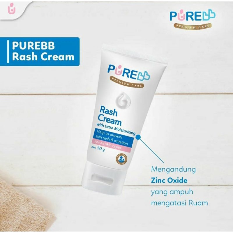 Pure BB Rash Cream with Extra Moisturizing Purebaby Krim Ruam Popok Baby PureBB
