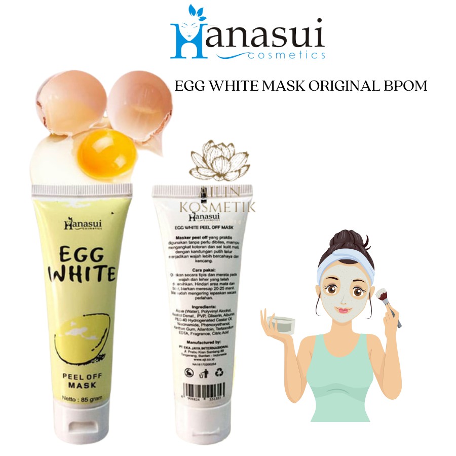 HANASUI EGG WHITE MASK ORIGINAL BPOM / MASKER TELUR by AILIN