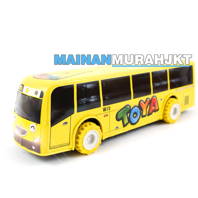 MAINANKEI  ANAK MURAH BUS TOYA WJS251 MOBIL MOBILAN BUS MINI DAPAT DI TARIK DENGAN TALI