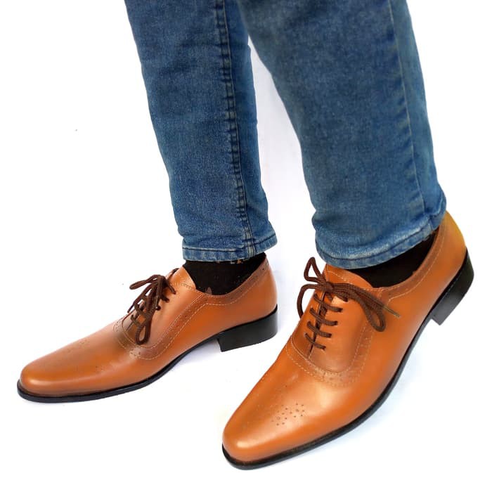 Rasheda Sepatu Kulit Asli Pantofel Pria Formal Lancip L 02 T