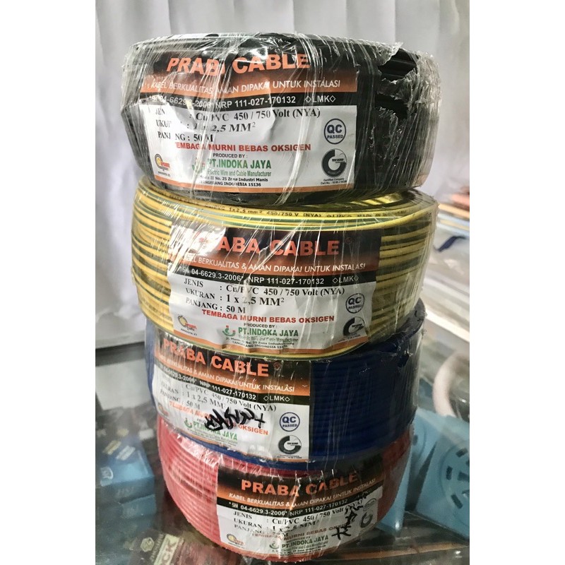 Kabel  NYA 1x2.5 MM PRABA Per 1 Meter