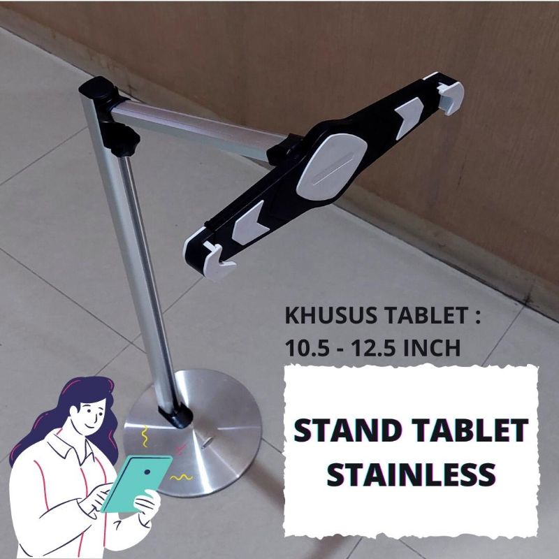 Stand Tablet Stainless Steel / Tripod Tablet / Lazypod Tablet / Stand Tablet