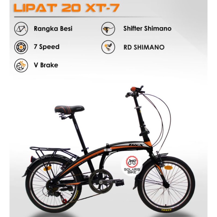 Sepeda Lipat 20 TREX XT-7 7 XT 7DB Speeds Cakram