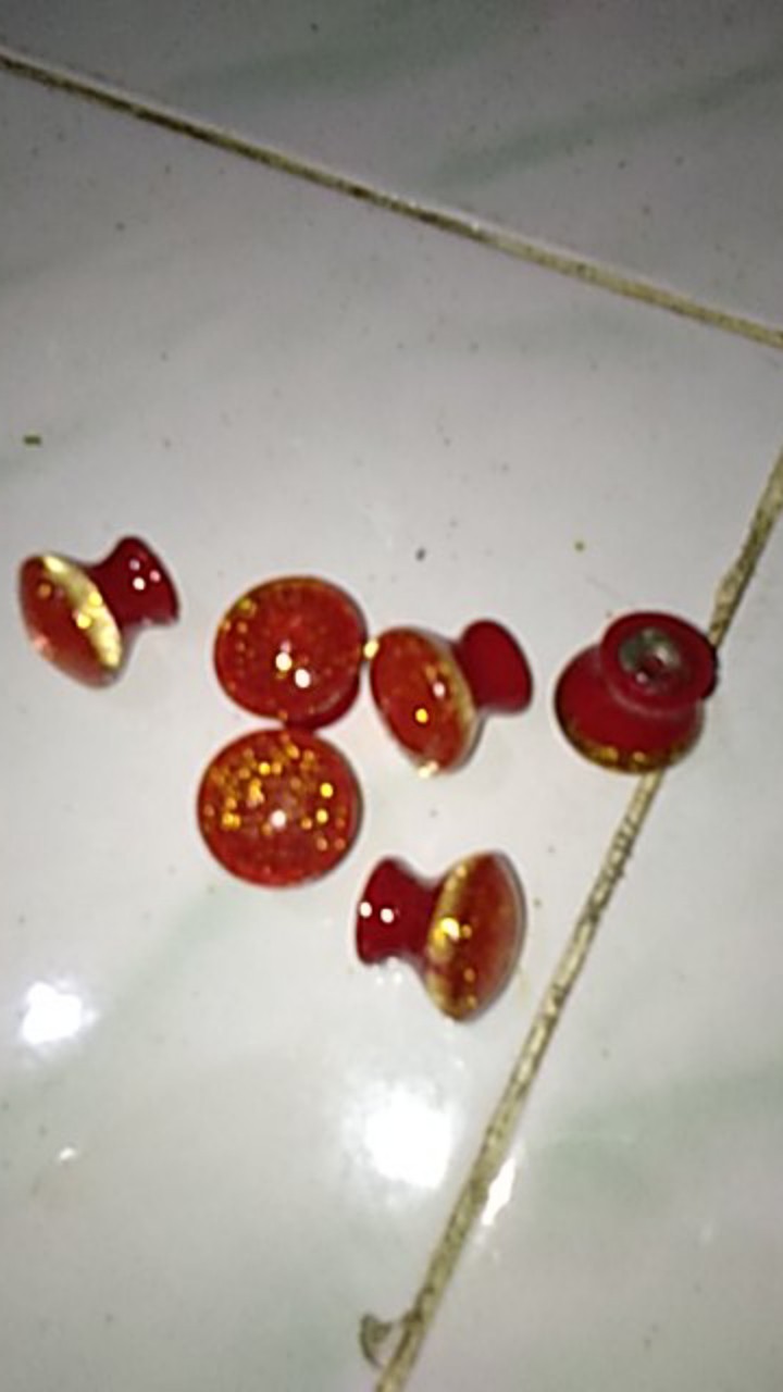 Knob Knop Warna Pelangi Bintik Emas 2.5 Cm Asli (handle Laci, Lemari, Pintu)