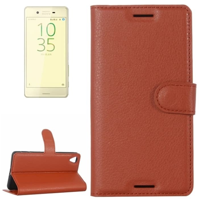 SS7133 - LITCHI HORIZONTAL LEATHER CASE XPERIA X PERFORMANCE BROWN