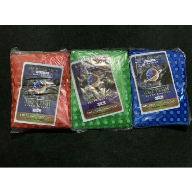 JUPITER Polkadot / jas hujan plastik setelan baju celana/mantel hujan