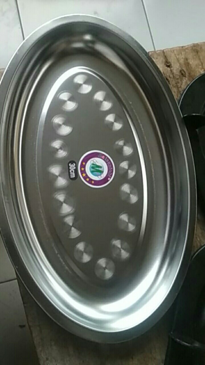 Nampan Oval / Baki Oval Stainless Steel 30 Cm
