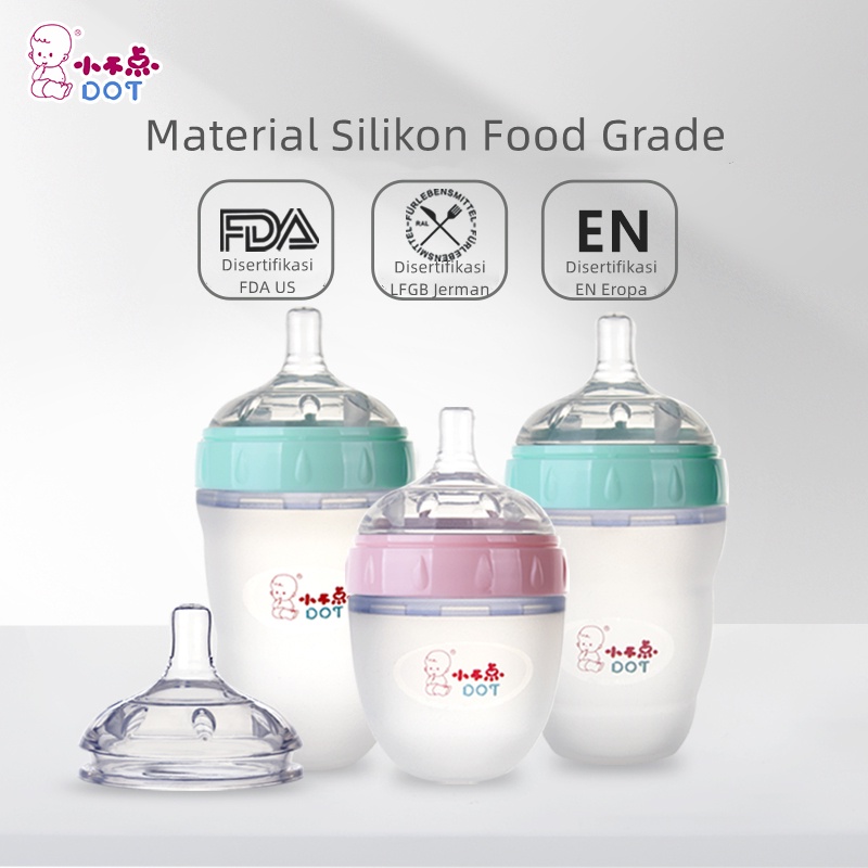 Botol Susu Bayi Newborn Piko Bello Botol Susu Silikon Wide Neck Silicone Baby Bottle BPA Free 150ml 180ml 250ml 300ml BB18