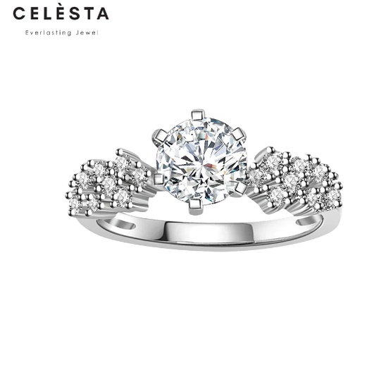 Le Belle Ring - cincin 1 carat berlian moissanite 925 silver celesta by her jewellery