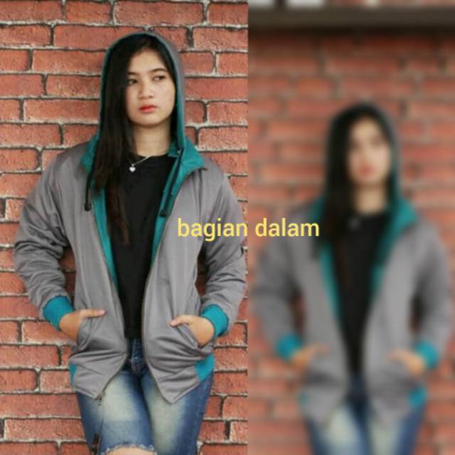 (COD)jaket bolak balik,jaket cewek,jaket motor,jaket gaul,jaketparasut,jaketcewek