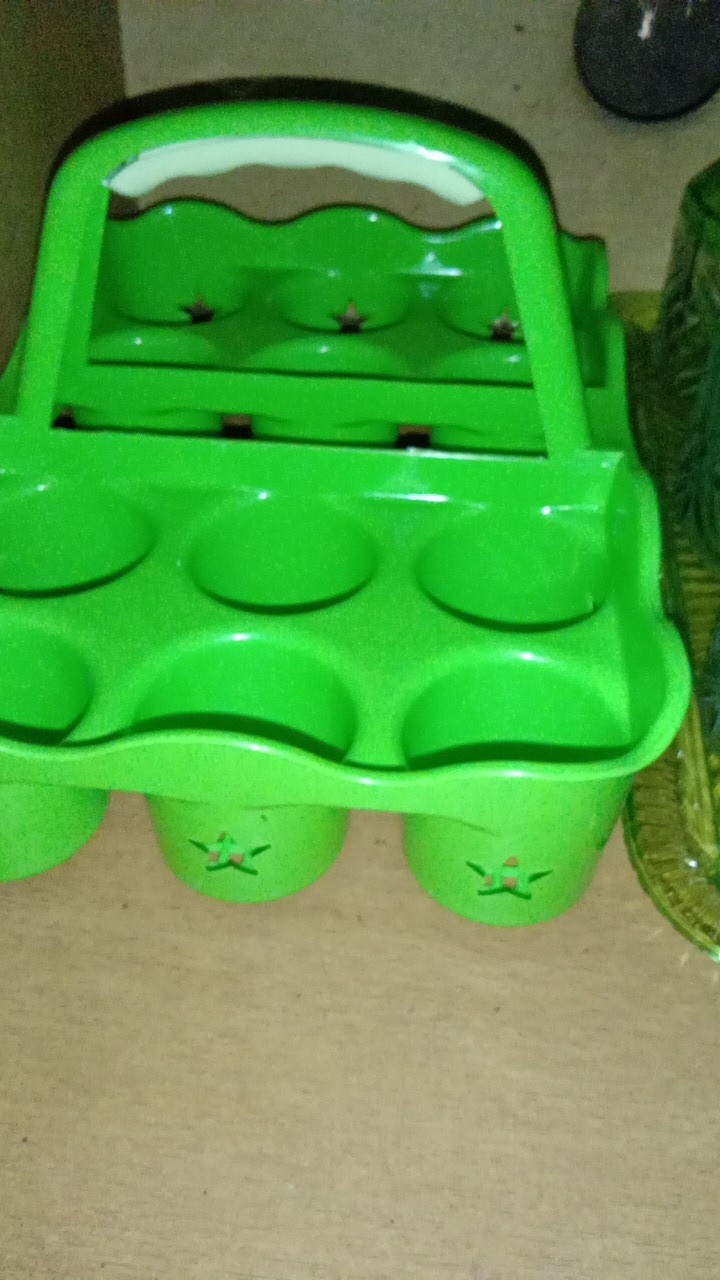 Keranjang Minuman Untuk Isi 12 Gelas Aqua Green - Keranjang Tenteng Aqua Isi 12 Genki Market