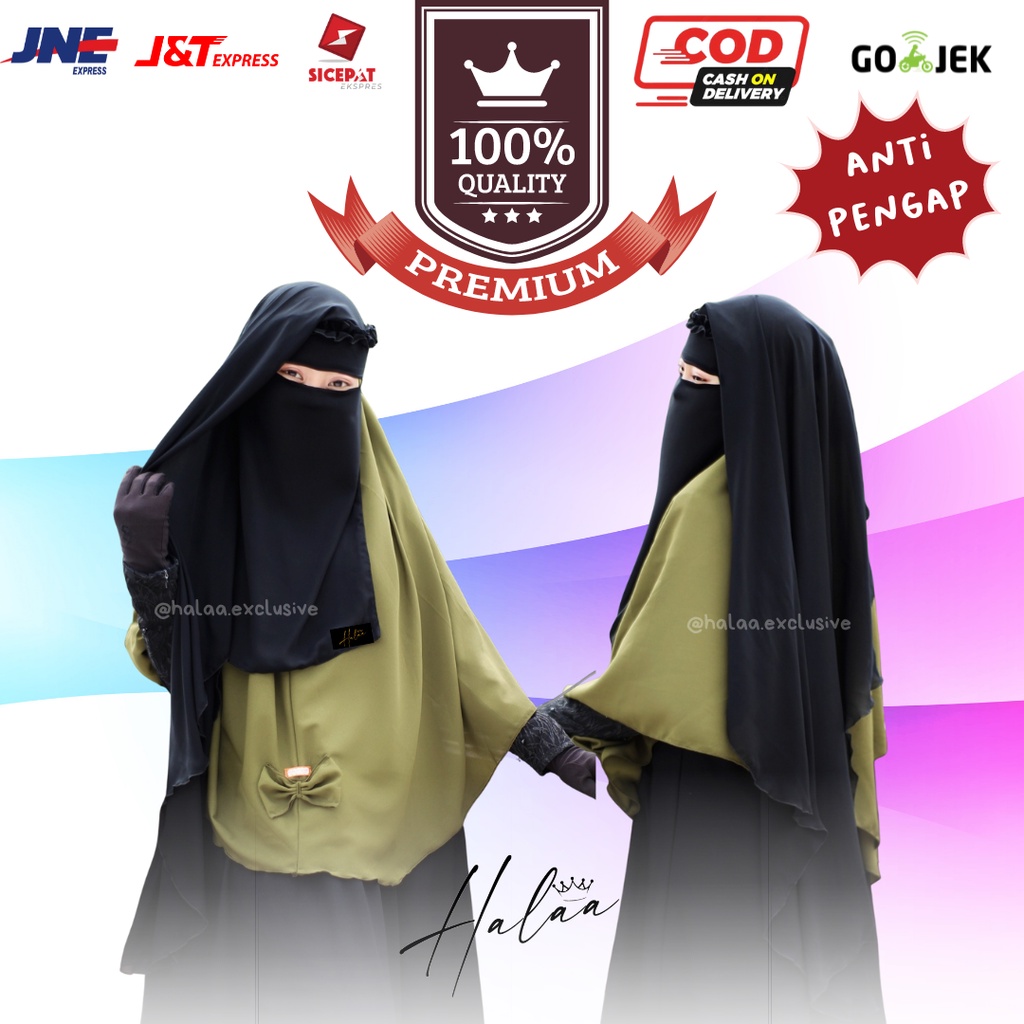 NIQAB CADAR LONG YAMAN KRIWIL SIFON SILKY / SIFON PREMIUM BY HALAA