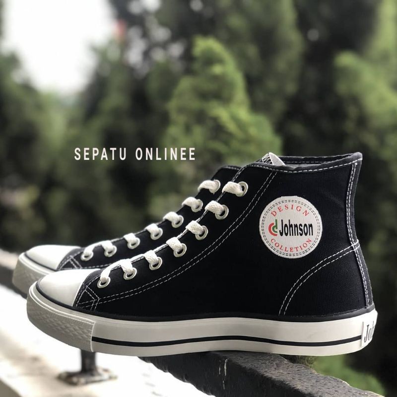 Sepatu Johnson black white basic low high cut Original jhonson galaxy x pro jonson ventela campess