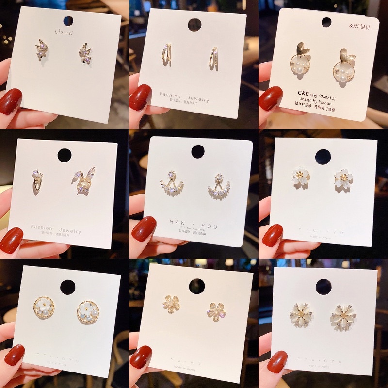 Anting full Berlian Untuk Wanita / Anting Korea Import Wanita / Anting Fashion Wanita Korea Import/Anting Wanita Lapis Emas Aksesoris/ Anting Fashion