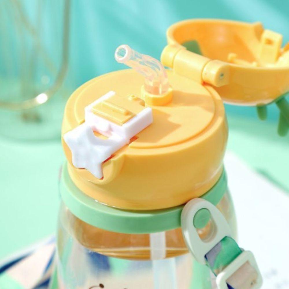 [Elegan] Antler Straw Mug Portable Lucu Ketel Plastik Musim Panas Luar Ruangan Kapasitas Besar Kebugaran Minum Tumbler