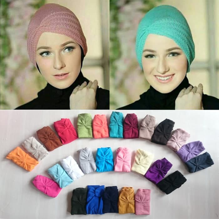 LS 104 - Bandana Ciput Rajut Kerut Premium Anti Pusing Inner Hijab Model Kupluk Kerut