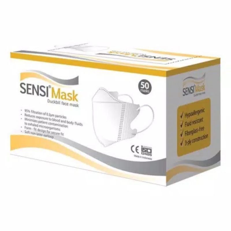 Sensi Duckbill Mask 3ply 50pcs Box - Sensi Masker Duckbill Original - Masker Medis 3ply