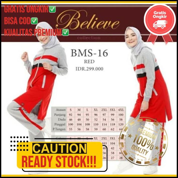 Baju Senam Setelan Celana Training Olahraga Muslim Wanita Modis Bms 16