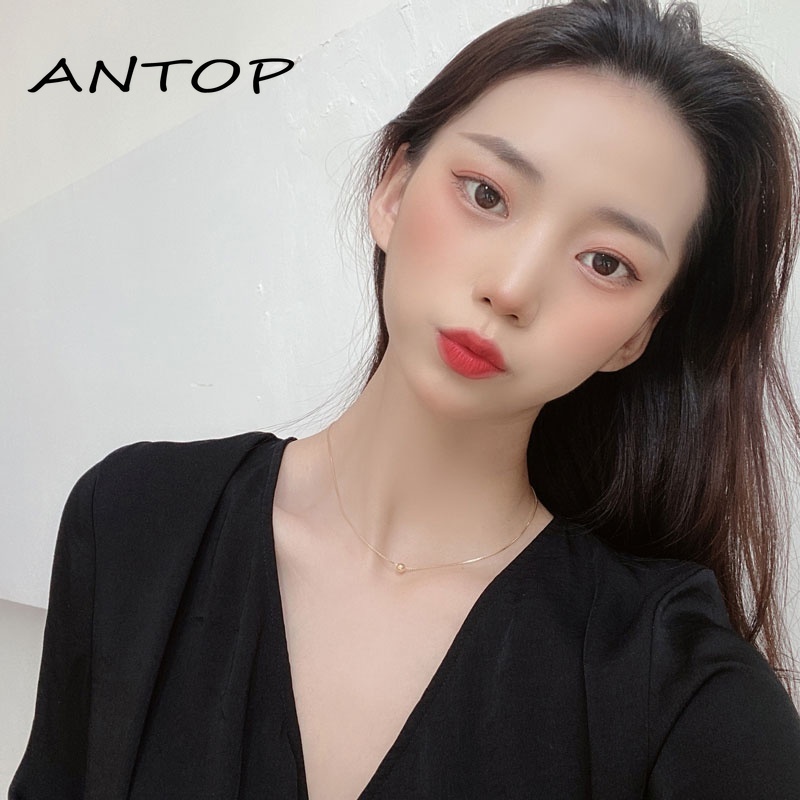 Kalung Manik Bulat Kalung Liontin Rantai Perhiasan Wanita Aksesoris Fashion ANTOP