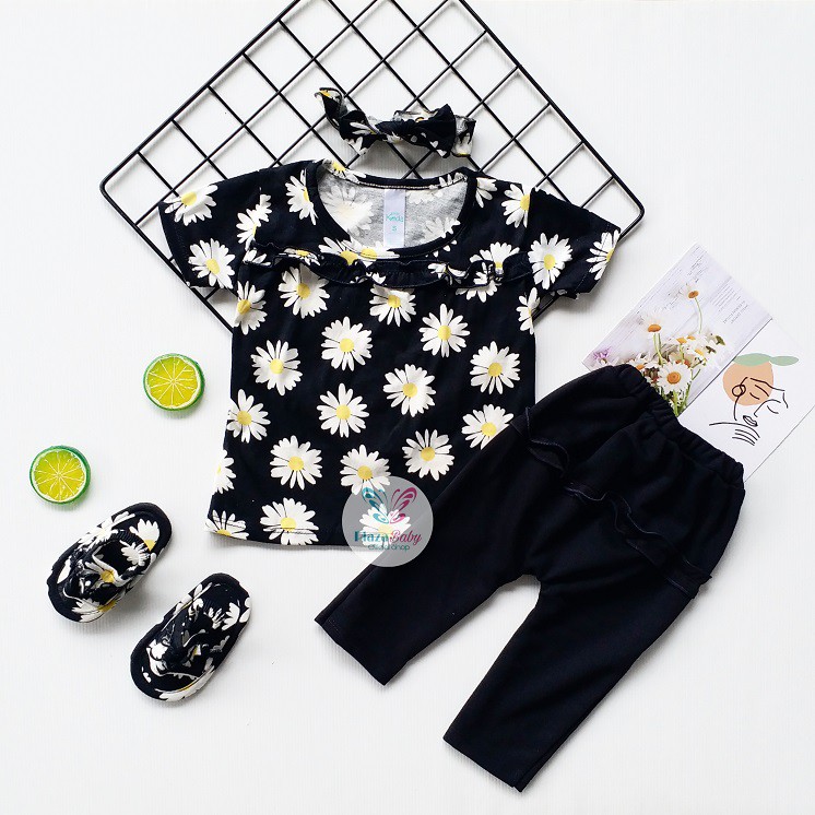 Plazababyku MX TRUE SET SANDAL setelan bayi motif bunga yang lucu free headband + sandal