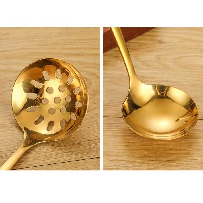 Sendok Centong Ladle Skimmer Boba Sayur Soup Sup Sop Shabu Shabu Gold