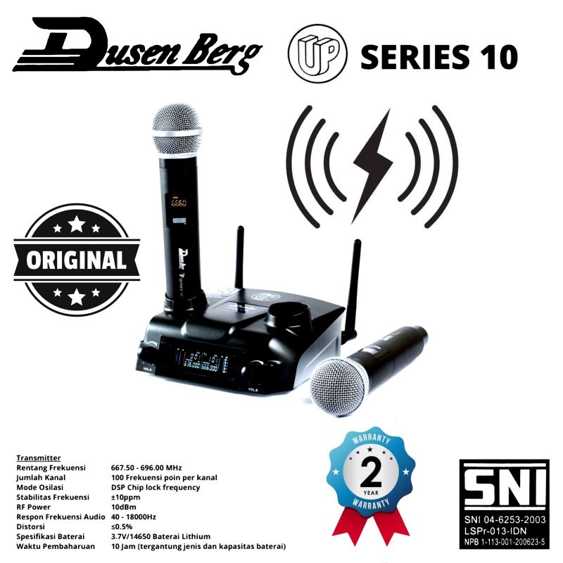 Mic Wireless DUSENBERG 10 Series Bisa Charger 2 Mic Handheld Original