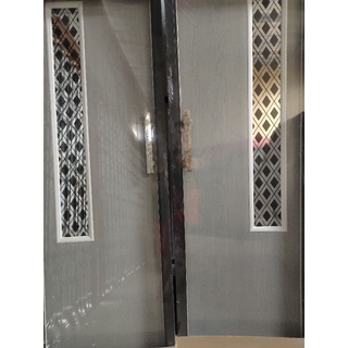 Pintu Kamar Mandi PVC Motif Kaca Cermin Mozaik Wajik Grey Silver Abu