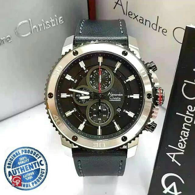 ALEXANDRE CHRISTIE AC6509 AC 6509  SILVER JAM TANGAN PRIA ORIGINAL