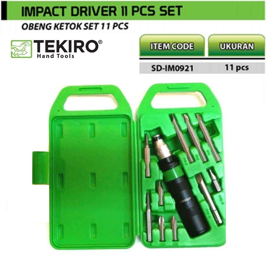 TEKIRO Obeng Ketok/Tumbuk/Impact Driver Set 11 pcs/11pcs